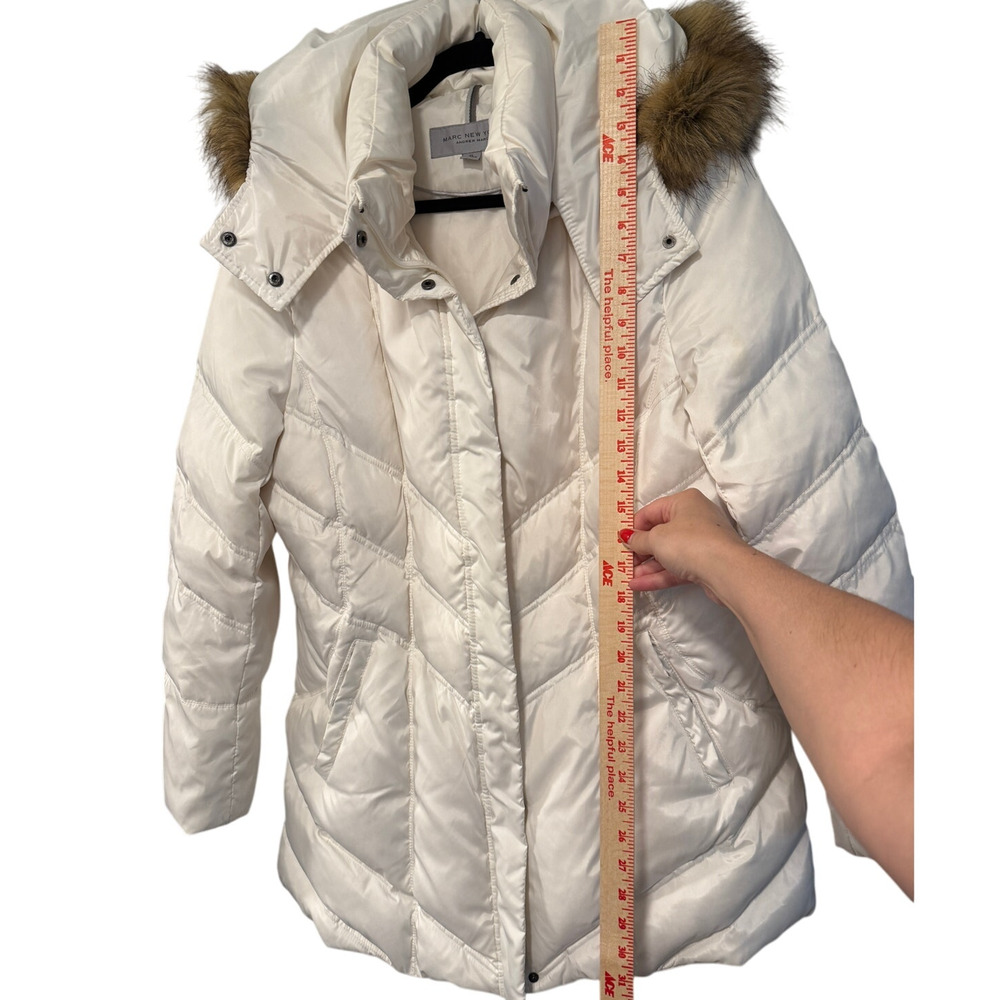 Andrew Marc XL Down Puffer Walker Jacket $295 Faux Fur Hood Waterproof White NEW - Picture 5 of 11